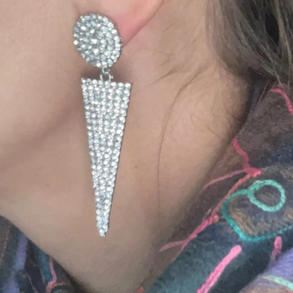 Full Rhinestone Crystal Earrings - Picture 6 of 6
